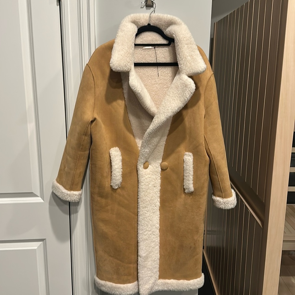 Love shack Fancy Arlington coat faux shearling
